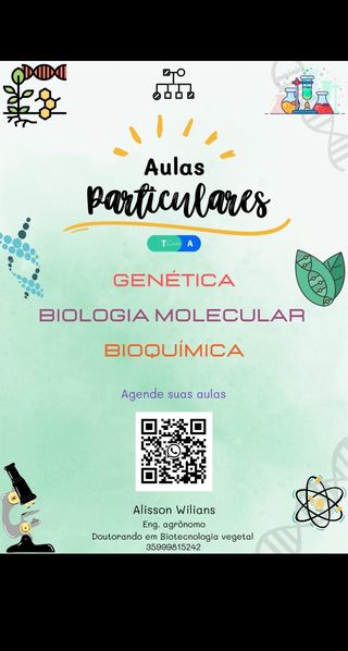 Aulas particulares de genética, biologia molecula